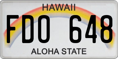 HI license plate FDO648
