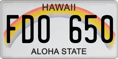HI license plate FDO650