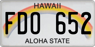 HI license plate FDO652