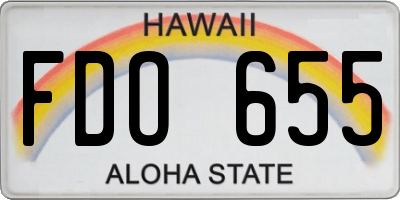 HI license plate FDO655
