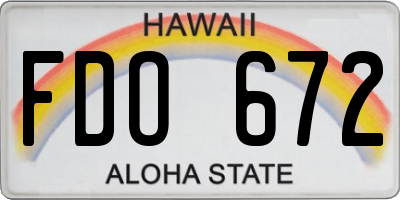 HI license plate FDO672