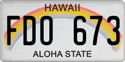 HI license plate FDO673