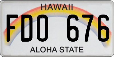 HI license plate FDO676