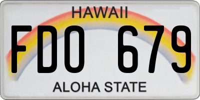 HI license plate FDO679