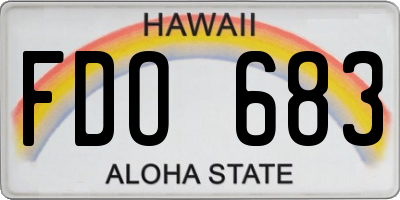 HI license plate FDO683
