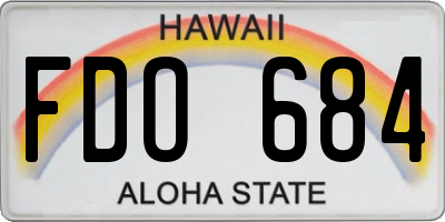 HI license plate FDO684