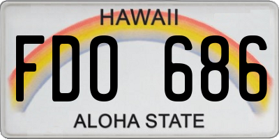 HI license plate FDO686