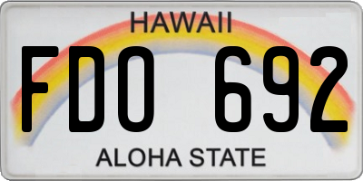 HI license plate FDO692