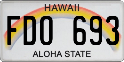 HI license plate FDO693
