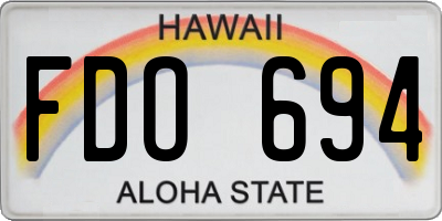HI license plate FDO694