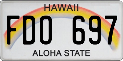 HI license plate FDO697