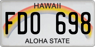 HI license plate FDO698