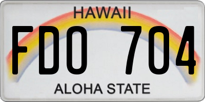 HI license plate FDO704