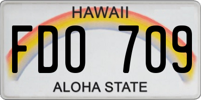 HI license plate FDO709