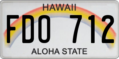 HI license plate FDO712