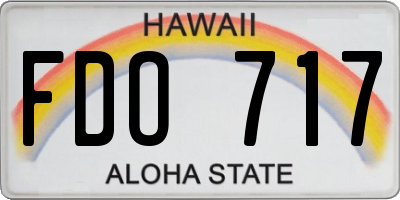 HI license plate FDO717