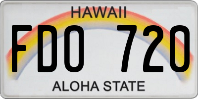 HI license plate FDO720