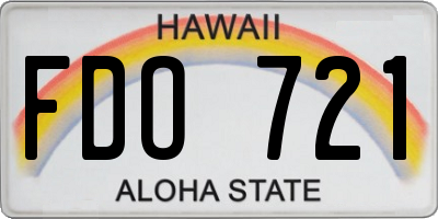 HI license plate FDO721