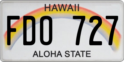 HI license plate FDO727