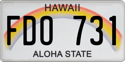 HI license plate FDO731