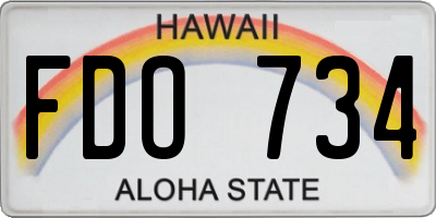HI license plate FDO734