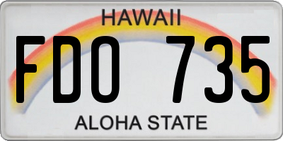 HI license plate FDO735