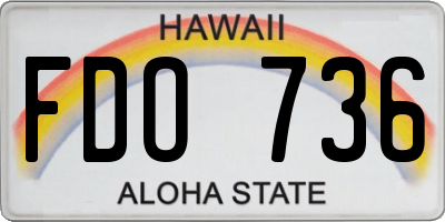HI license plate FDO736