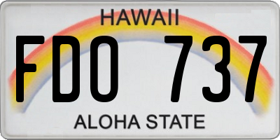 HI license plate FDO737