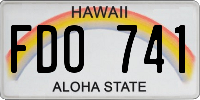HI license plate FDO741