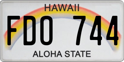 HI license plate FDO744