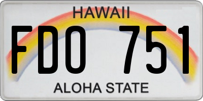 HI license plate FDO751