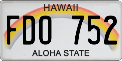HI license plate FDO752