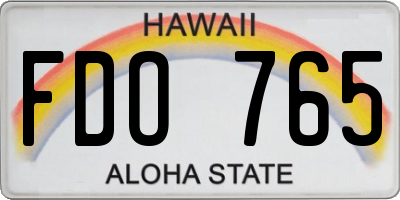 HI license plate FDO765