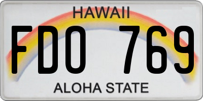 HI license plate FDO769