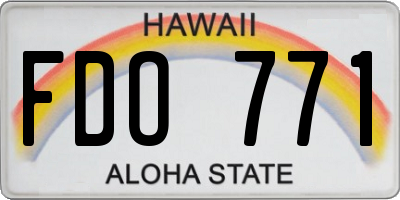 HI license plate FDO771