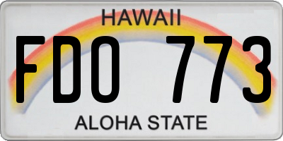 HI license plate FDO773