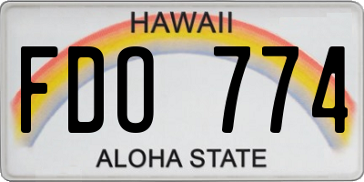 HI license plate FDO774