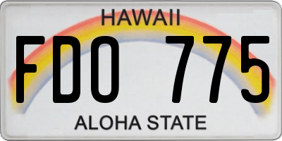 HI license plate FDO775