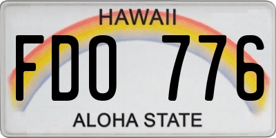 HI license plate FDO776