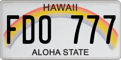HI license plate FDO777