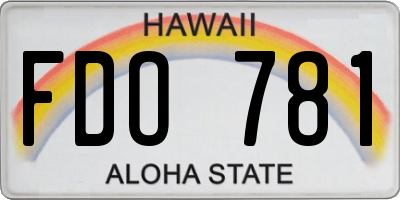 HI license plate FDO781