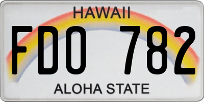 HI license plate FDO782