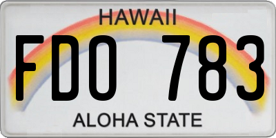 HI license plate FDO783