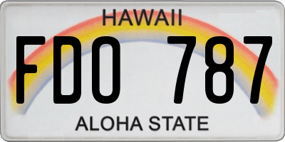 HI license plate FDO787