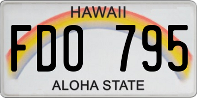 HI license plate FDO795