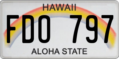 HI license plate FDO797