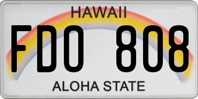 HI license plate FDO808