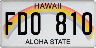 HI license plate FDO810