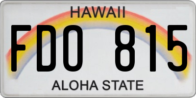 HI license plate FDO815