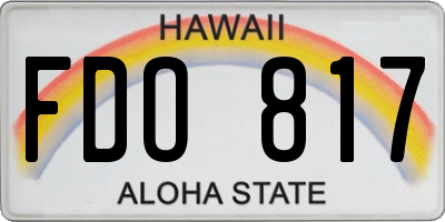 HI license plate FDO817
